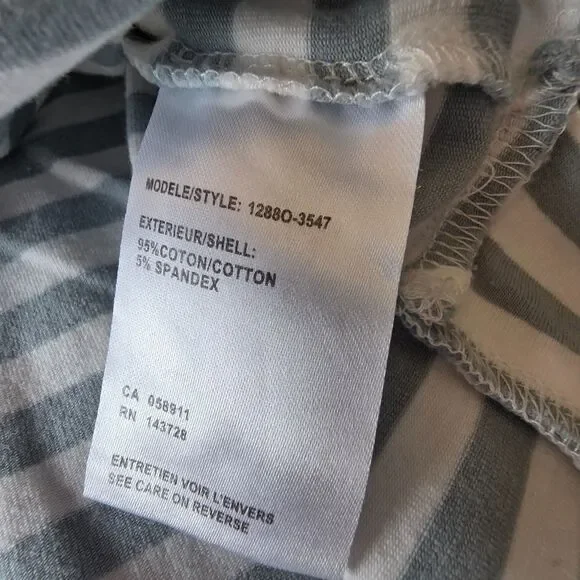 Tribal Blue White Striped Dolman Sleeve Top Cotton Oversized Side Slit Small - Picture 8 of 8